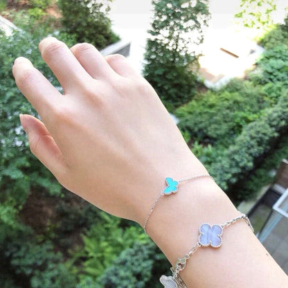 [Love's Uplift]BUTTERFLY TURQUOISE BUTTERFLY BRACELET SILVER