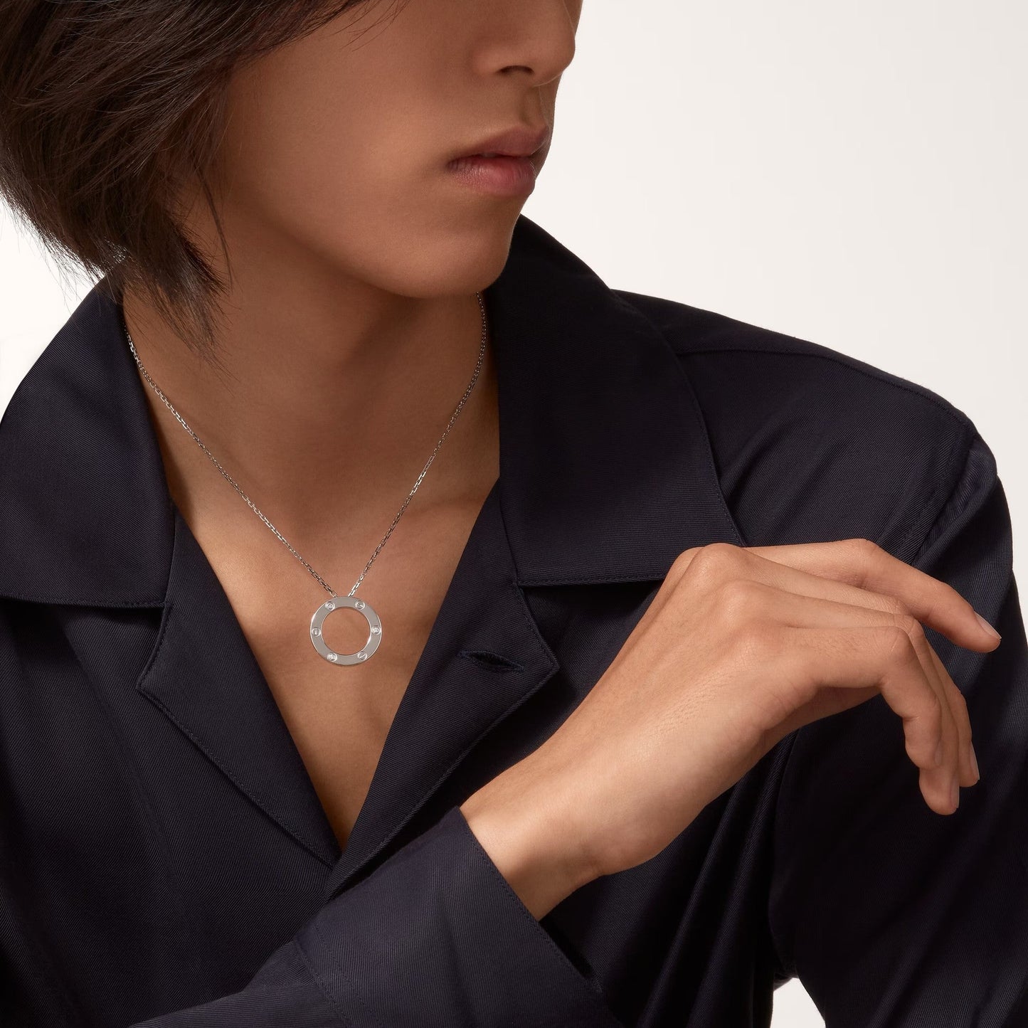 [Love's Uplift]LOVE NECKLACE 16MM 3 DIAMONDS