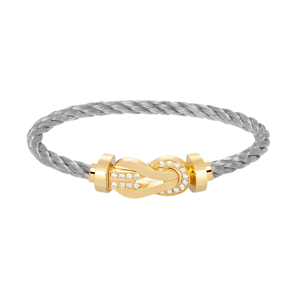 [Love's Uplift]CHANCE LARGE 8 FIGURE BUCKLE HALF DIAMOND BRACELET GOLD