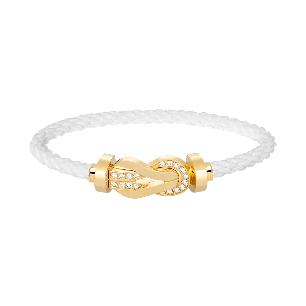 [Love's Uplift]CHANCE LARGE 8 FIGURE BUCKLE HALF DIAMOND BRACELET GOLD