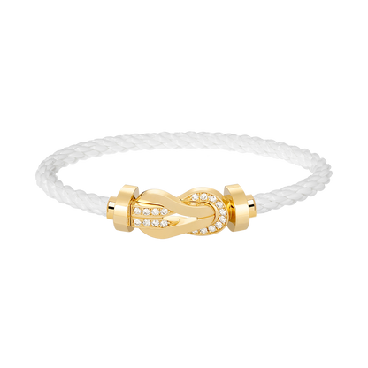 [Love's Uplift]CHANCE LARGE 8 FIGURE BUCKLE HALF DIAMOND BRACELET GOLD