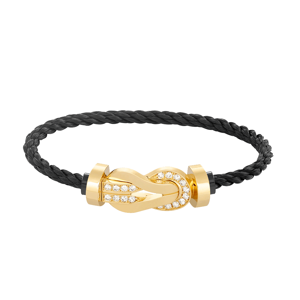 [Love's Uplift]CHANCE LARGE 8 FIGURE BUCKLE HALF DIAMOND BRACELET GOLD
