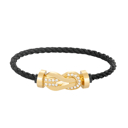 [Love's Uplift]CHANCE LARGE 8 FIGURE BUCKLE HALF DIAMOND BRACELET GOLD