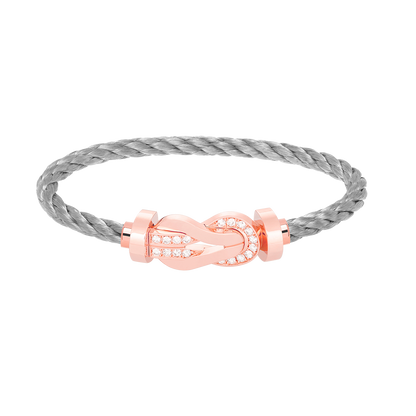 [Love's Uplift]CHANCE LARGE 8 FIGURE BUCKLE HALF DIAMOND BRACELET ROSE GOLD