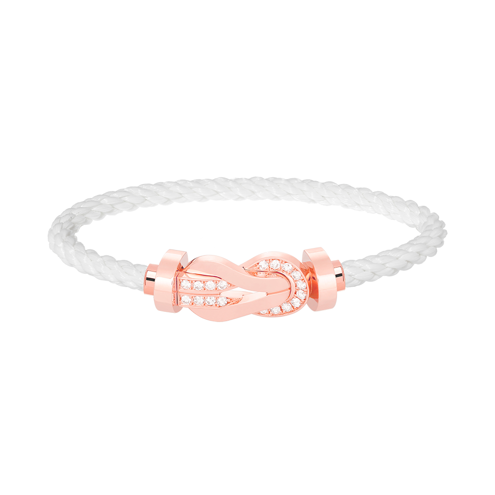 [Love's Uplift]CHANCE LARGE 8 FIGURE BUCKLE HALF DIAMOND BRACELET ROSE GOLD