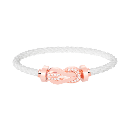 [Love's Uplift]CHANCE LARGE 8 FIGURE BUCKLE HALF DIAMOND BRACELET ROSE GOLD