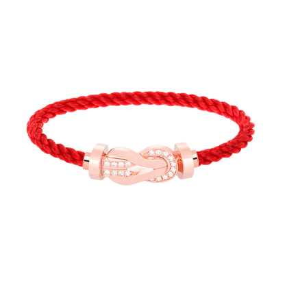 [Love's Uplift]CHANCE LARGE 8 FIGURE BUCKLE HALF DIAMOND BRACELET ROSE GOLD