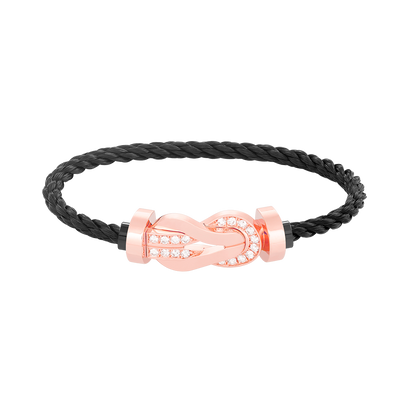 [Love's Uplift]CHANCE LARGE 8 FIGURE BUCKLE HALF DIAMOND BRACELET ROSE GOLD