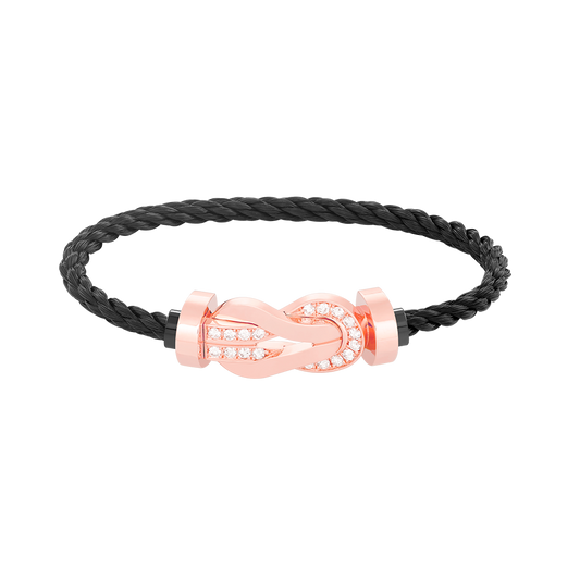 [Love's Uplift]CHANCE LARGE 8 FIGURE BUCKLE HALF DIAMOND BRACELET ROSE GOLD