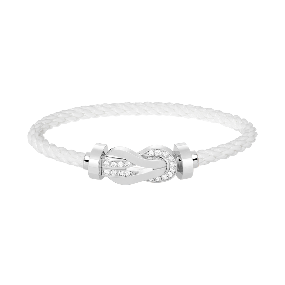 [Love's Uplift]CHANCE LARGE 8 FIGURE BUCKLE HALF DIAMOND BRACELET SILVER