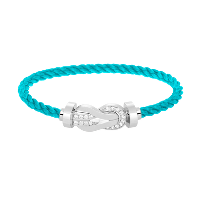 [Love's Uplift]CHANCE LARGE 8 FIGURE BUCKLE HALF DIAMOND BRACELET SILVER