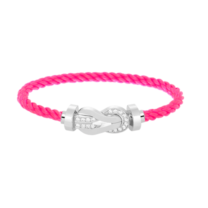 [Love's Uplift]CHANCE LARGE 8 FIGURE BUCKLE HALF DIAMOND BRACELET SILVER