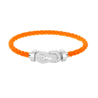 [Love's Uplift]CHANCE LARGE 8 FIGURE BUCKLE HALF DIAMOND BRACELET SILVER