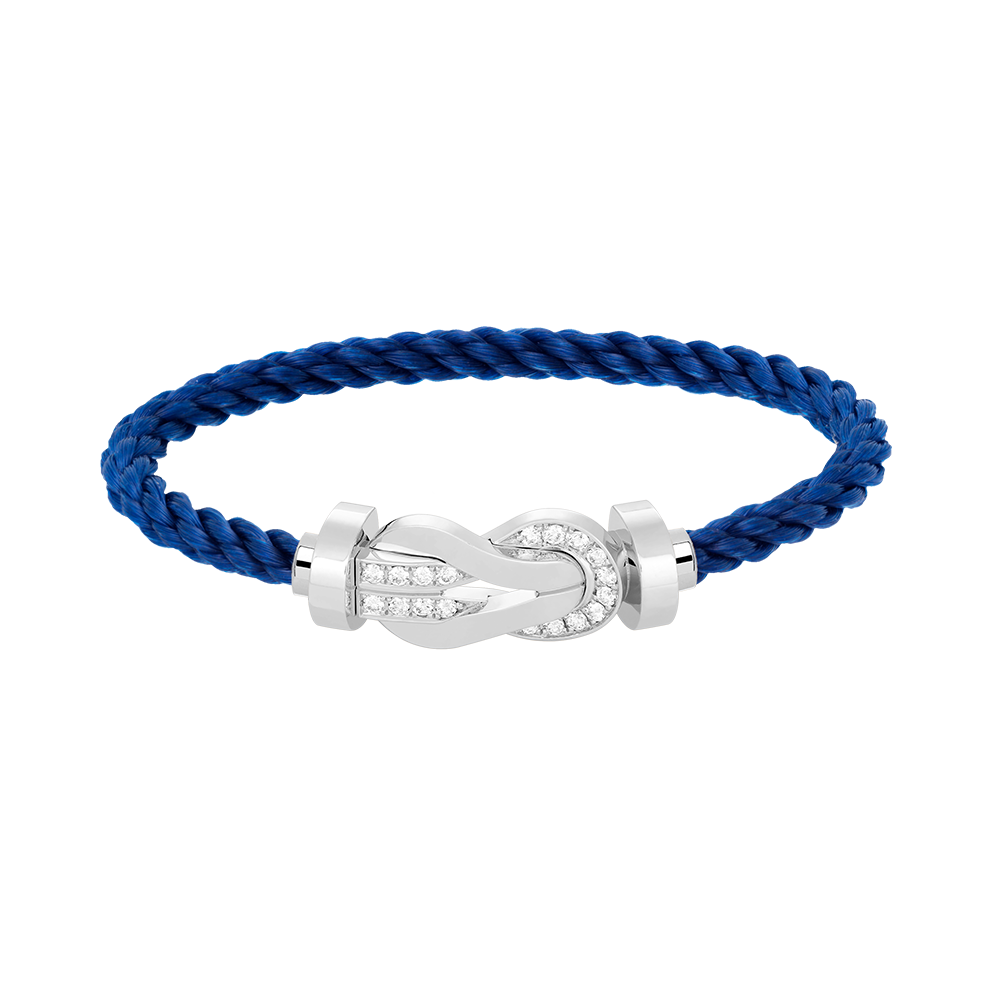 [Love's Uplift]CHANCE LARGE 8 FIGURE BUCKLE HALF DIAMOND BRACELET SILVER