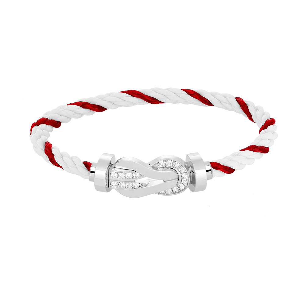 [Love's Uplift]CHANCE LARGE 8 FIGURE BUCKLE HALF DIAMOND BRACELET SILVER
