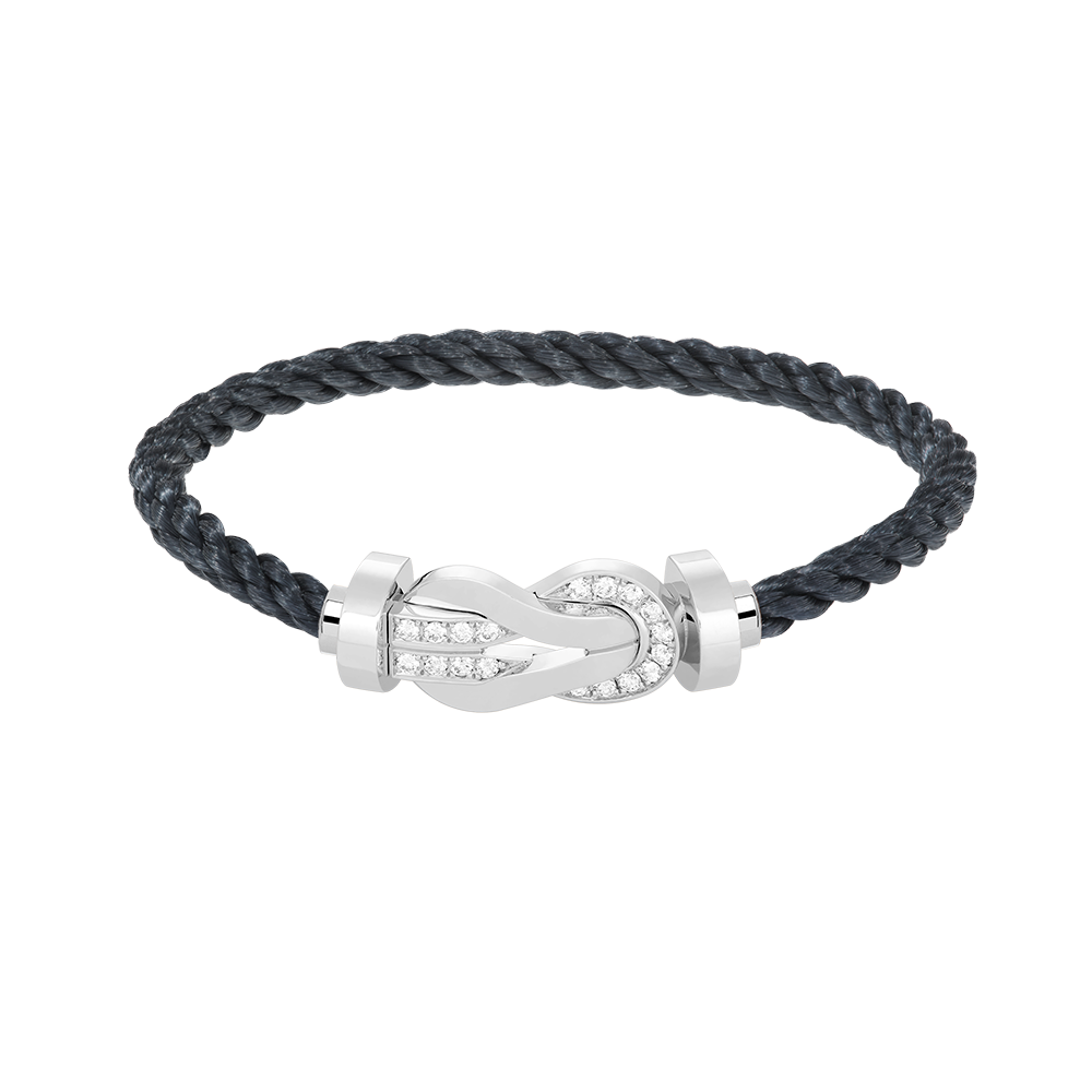 [Love's Uplift]CHANCE LARGE 8 FIGURE BUCKLE HALF DIAMOND BRACELET SILVER