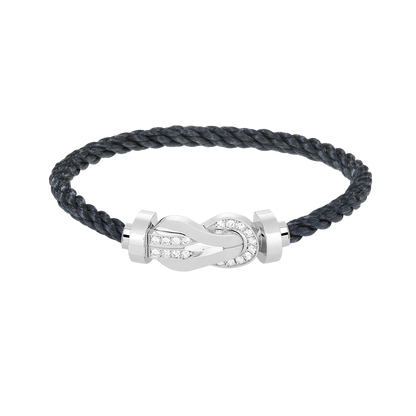 [Love's Uplift]CHANCE LARGE 8 FIGURE BUCKLE HALF DIAMOND BRACELET SILVER