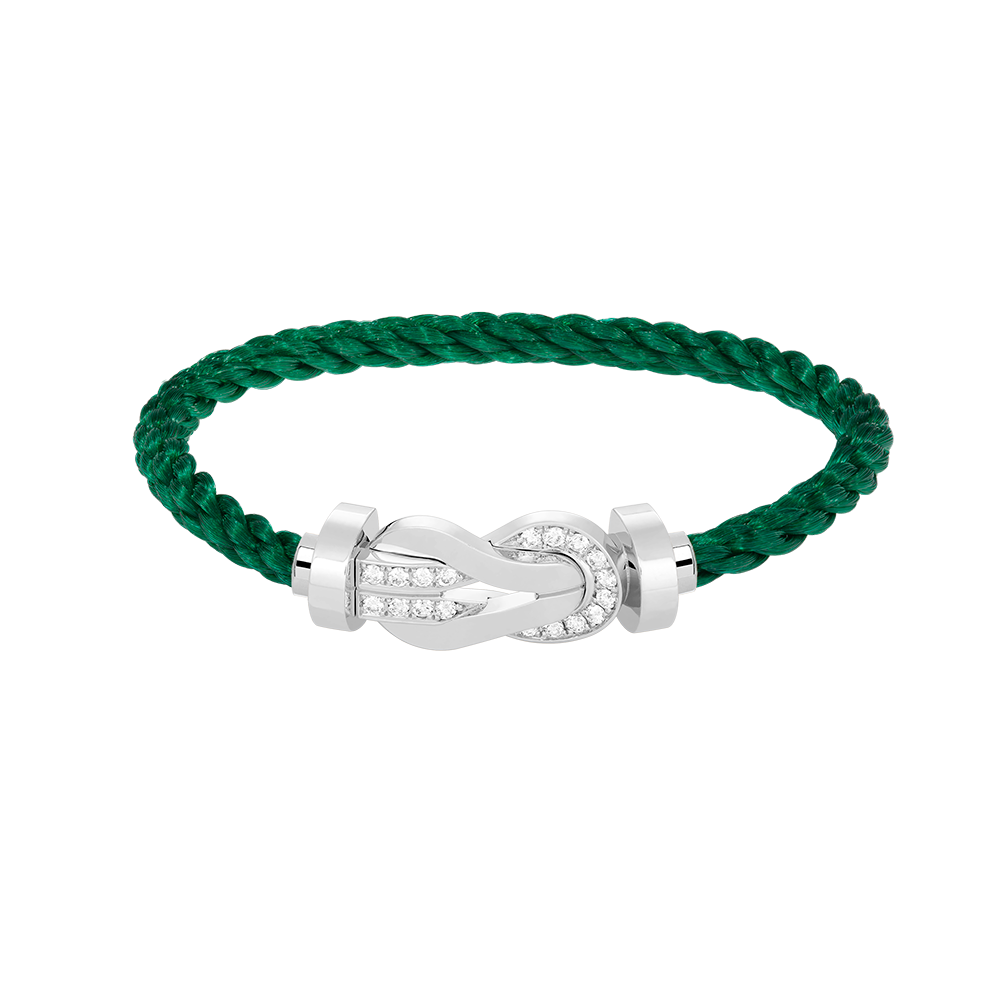 [Love's Uplift]CHANCE LARGE 8 FIGURE BUCKLE HALF DIAMOND BRACELET SILVER