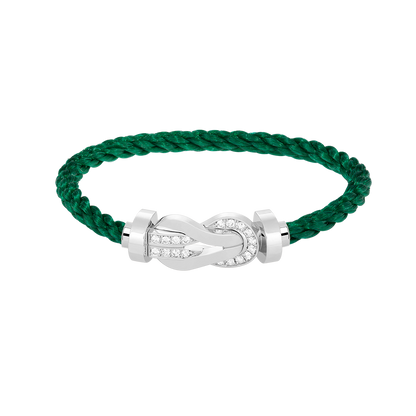 [Love's Uplift]CHANCE LARGE 8 FIGURE BUCKLE HALF DIAMOND BRACELET SILVER