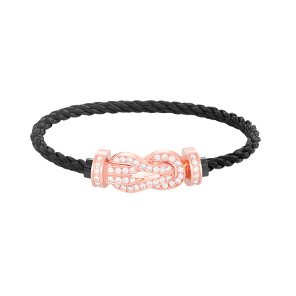 [Love's Uplift]CHANCE LARGE 8 FIGURE BUCKLE FULL DIAMOND BRACELET ROSE GOLD
