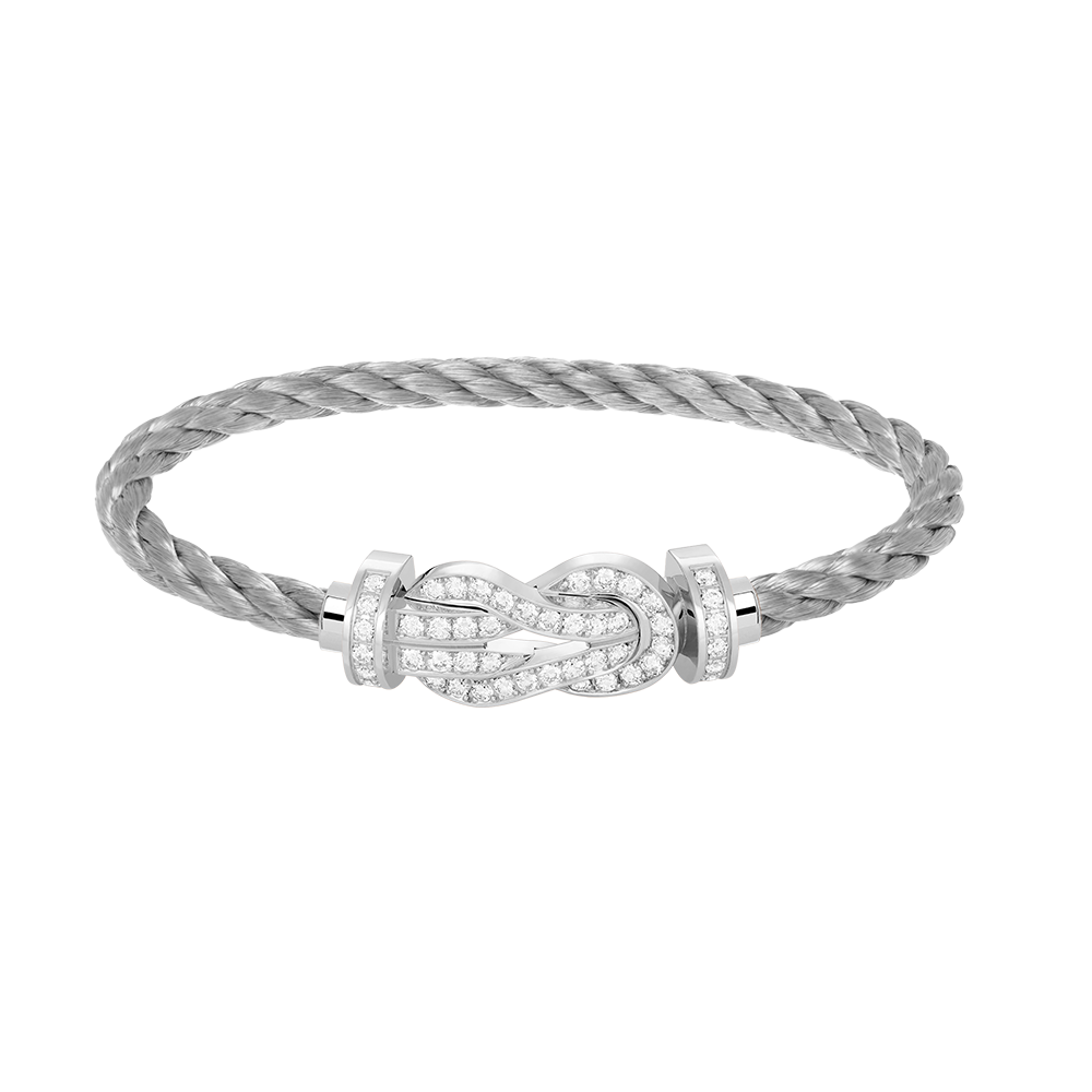 [Love's Uplift]CHANCE LARGE 8 FIGURE BUCKLE FULL DIAMOND BRACELET SILVER