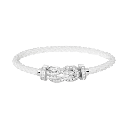 [Love's Uplift]CHANCE LARGE 8 FIGURE BUCKLE FULL DIAMOND BRACELET SILVER