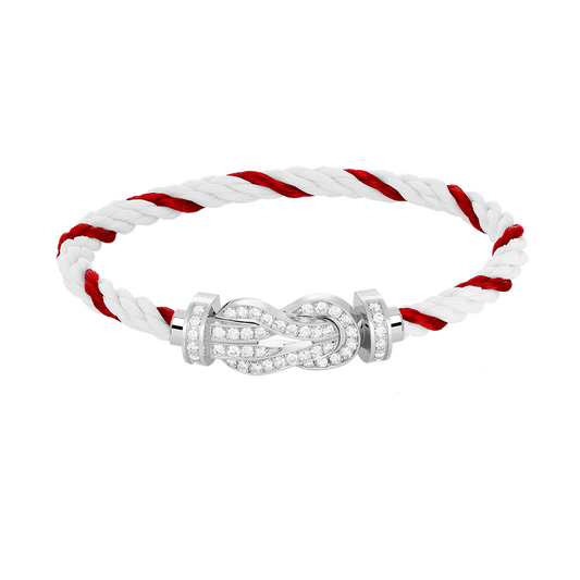 [Love's Uplift]CHANCE LARGE 8 FIGURE BUCKLE FULL DIAMOND BRACELET SILVER