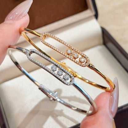 [Love's Uplift ]Move Pavé Diamond Bangle Bracelet M
