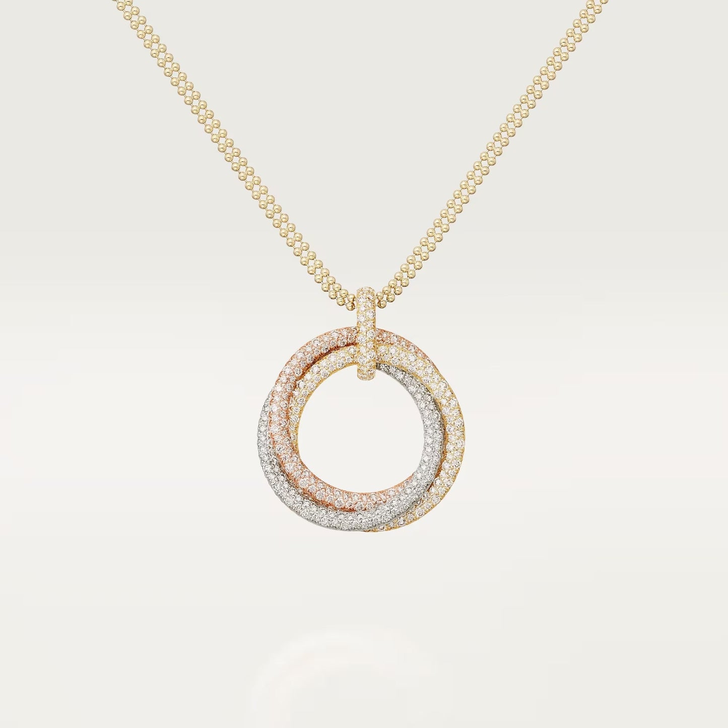 [Love's Uplift]TRINITY LARGE FULL DIAMOND  NECKLACE