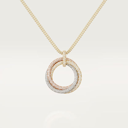 [Love's Uplift]TRINITY LARGE FULL DIAMOND  NECKLACE