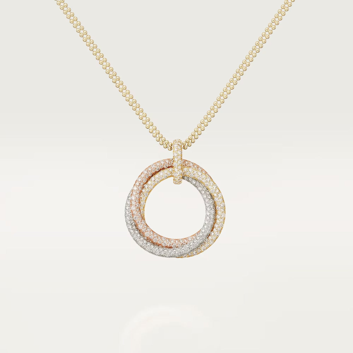 [Love's Uplift]TRINITY LARGE FULL DIAMOND  NECKLACE