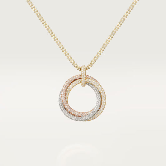 [Love's Uplift]TRINITY LARGE FULL DIAMOND  NECKLACE