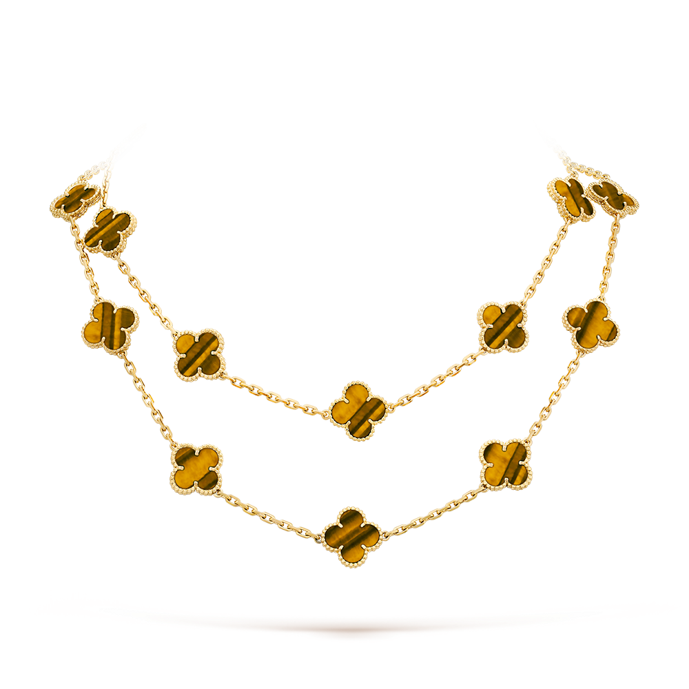 [Love's Uplift]CLOVER 20 MOTIFS TIGER EYE ROSE GOLD
