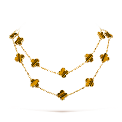 [Love's Uplift]CLOVER 20 MOTIFS TIGER EYE ROSE GOLD