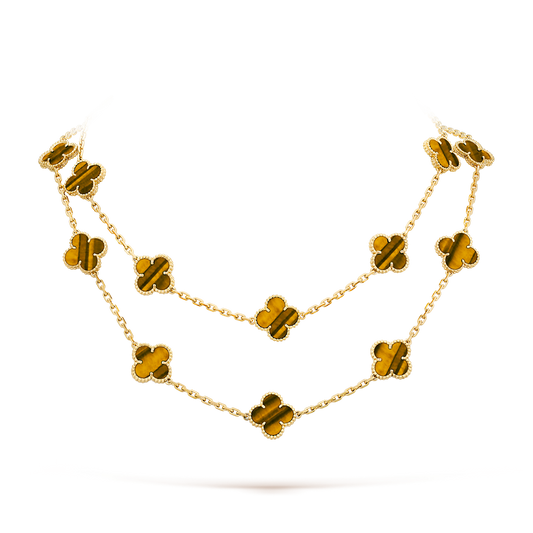 [Love's Uplift]CLOVER 20 MOTIFS TIGER EYE ROSE GOLD