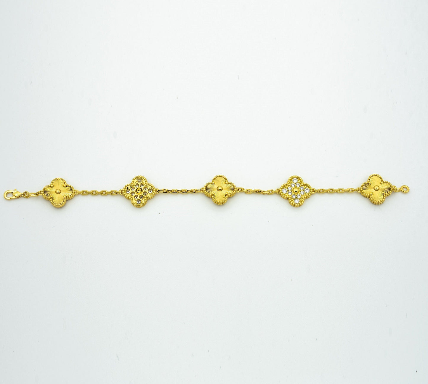 [Love's Uplift]CLOVER BRACELET 5 MOTIFS GOLD DIAMOND