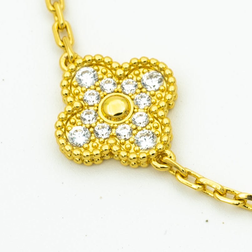 [Love's Uplift]CLOVER BRACELET 5 MOTIFS GOLD DIAMOND