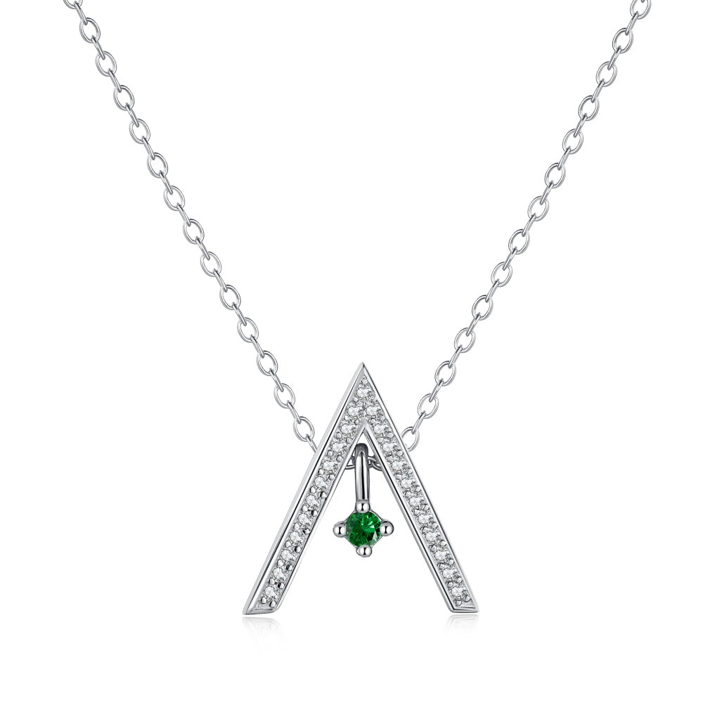 [Love's Uplift]Sparkling "A" Shape Necklace