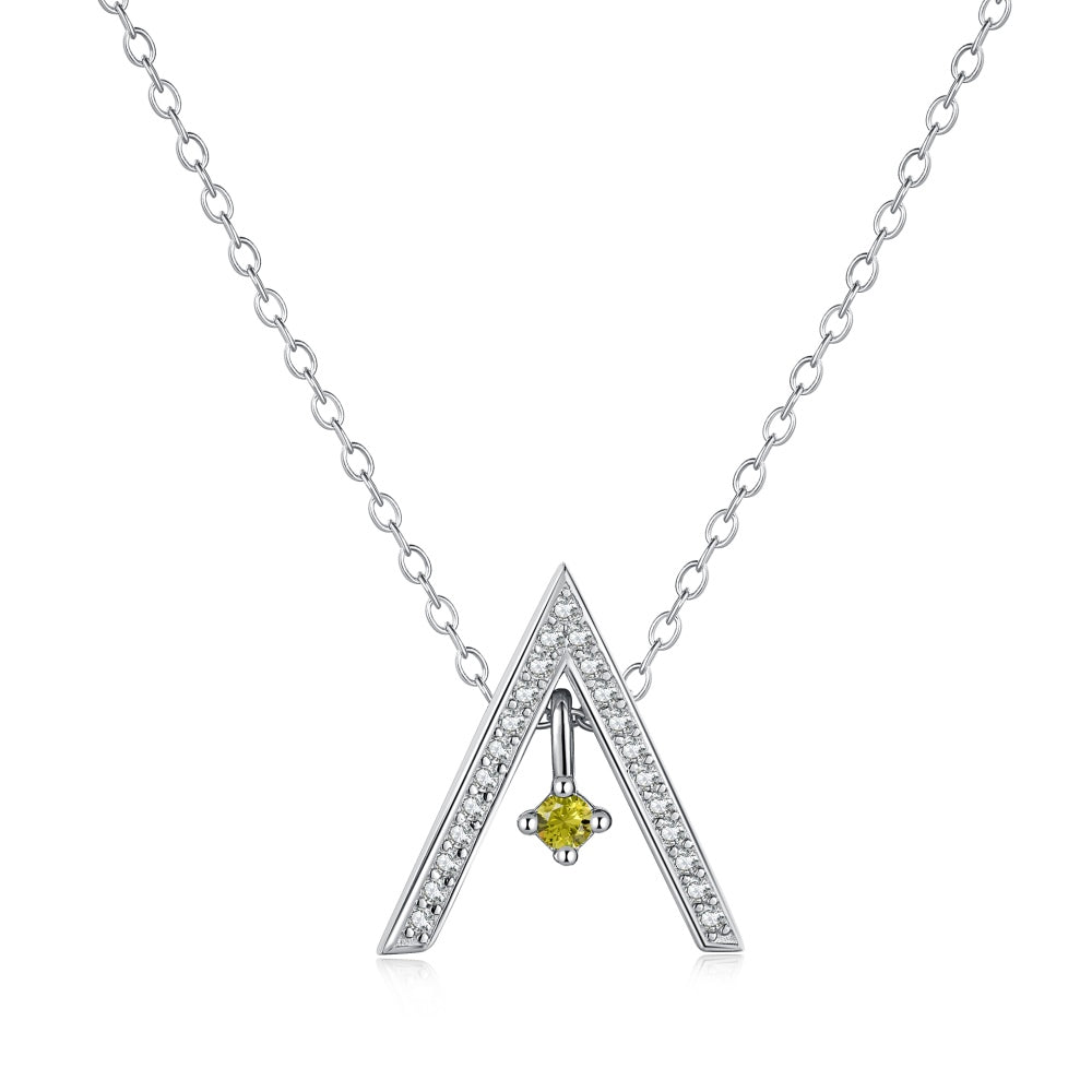 [Love's Uplift]Sparkling "A" Shape Necklace
