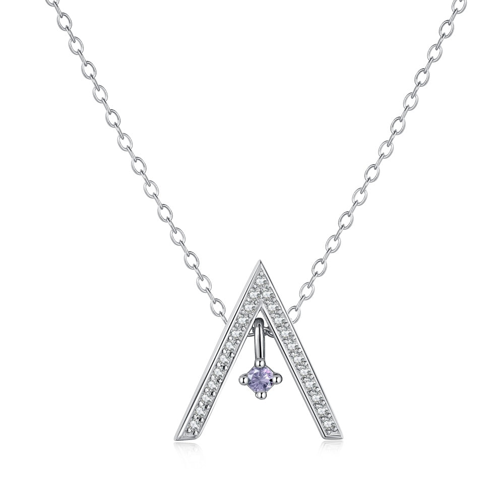 [Love's Uplift]Sparkling "A" Shape Necklace