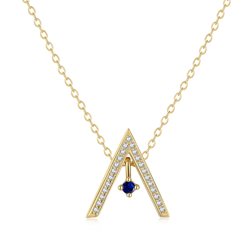 [Love's Uplift]Sparkling "A" Shape Necklace