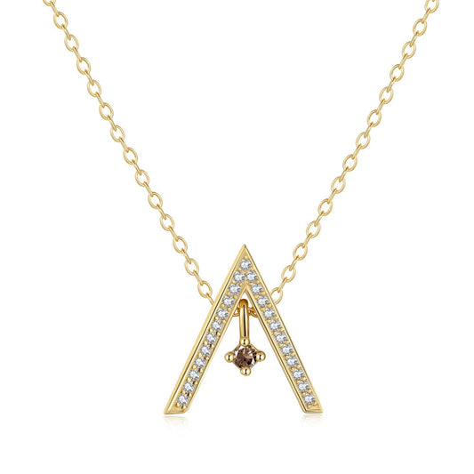[Love's Uplift]Sparkling "A" Shape Necklace