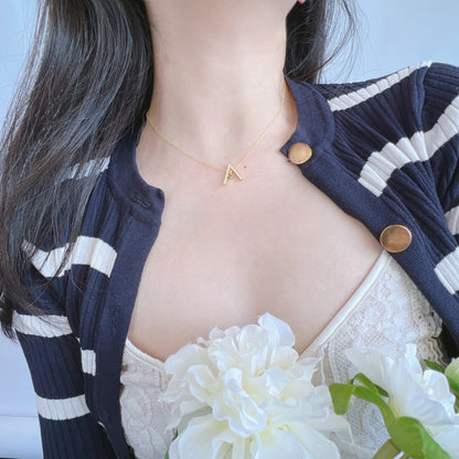 [Love's Uplift]Sparkling "A" Shape Necklace