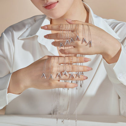 [Love's Uplift]Sparkling "A" Shape Necklace