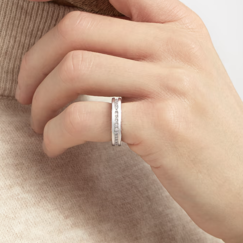 [Love's Uplift]ZERO 1 ONE-BAND PAVED DIAMONDS ON THE SPIRAL RING