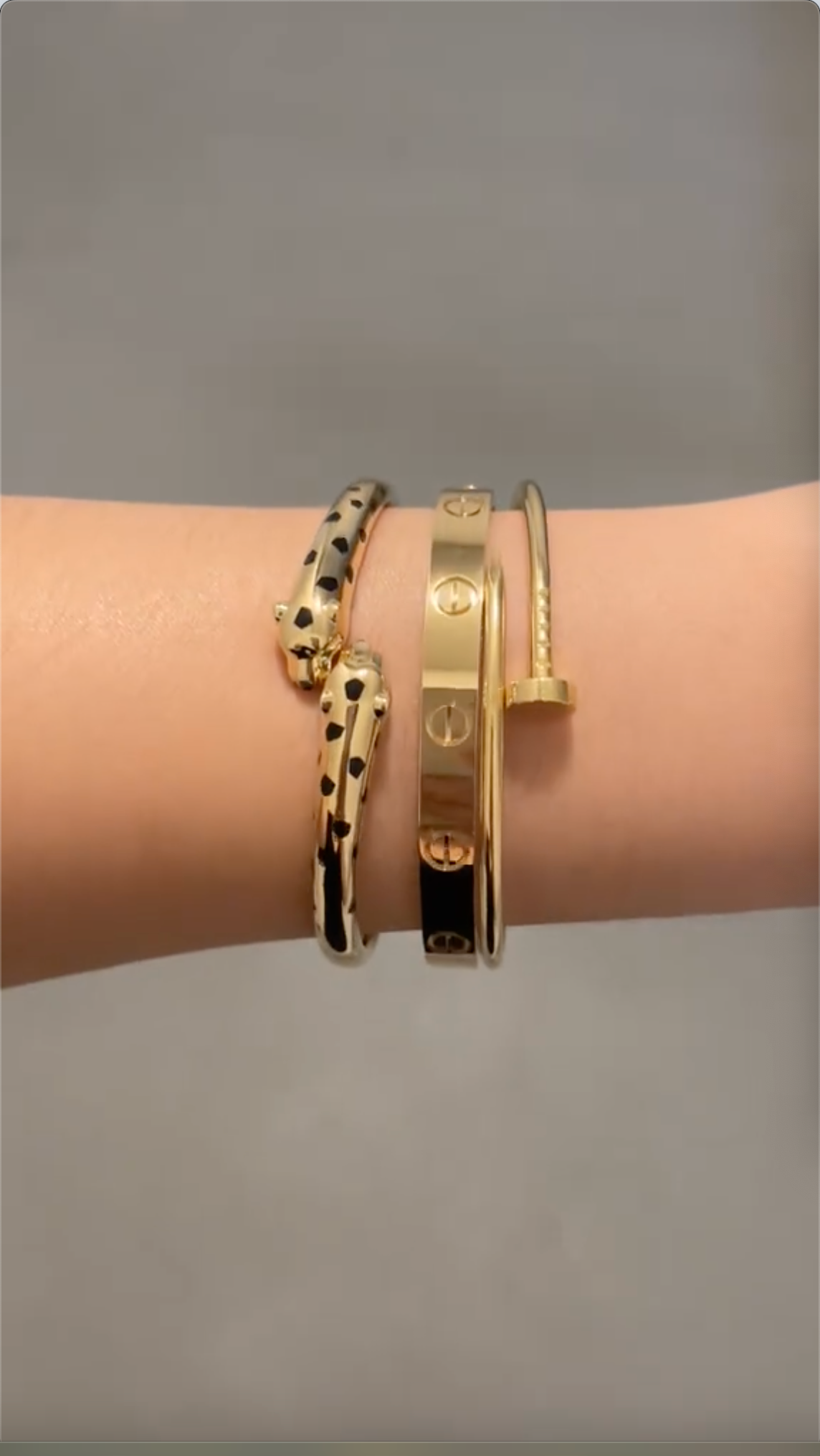 [Love's Uplift] Panthère & LOVE  & JUSTE  Diamond Bracelet Stack Set