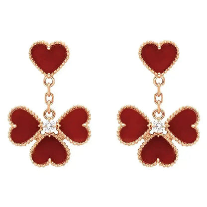 [Love's Uplift]SWEET CLOVER CARNELIAN EARRINGS