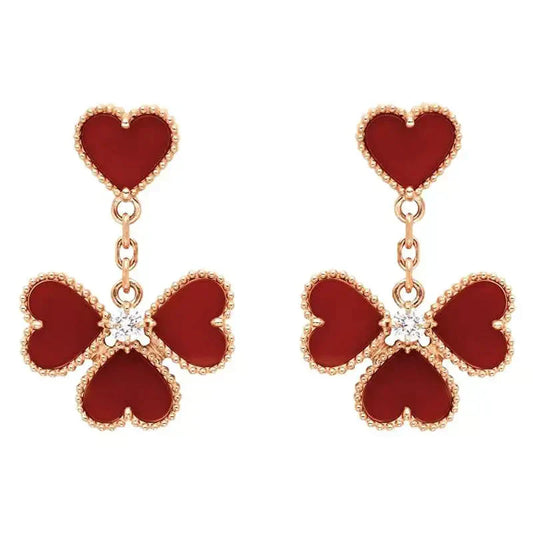 [Love's Uplift]SWEET CLOVER CARNELIAN EARRINGS