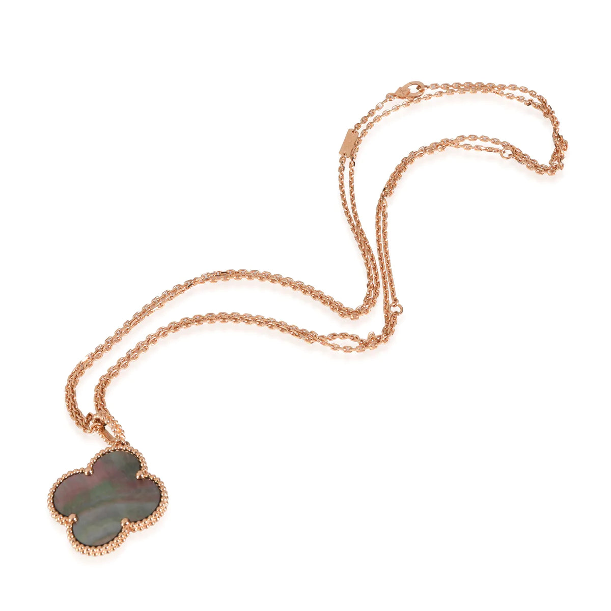 [Love's Uplift]CLOVER 25MM GOLD DARK MOP BIG CLOVER NECKLACE