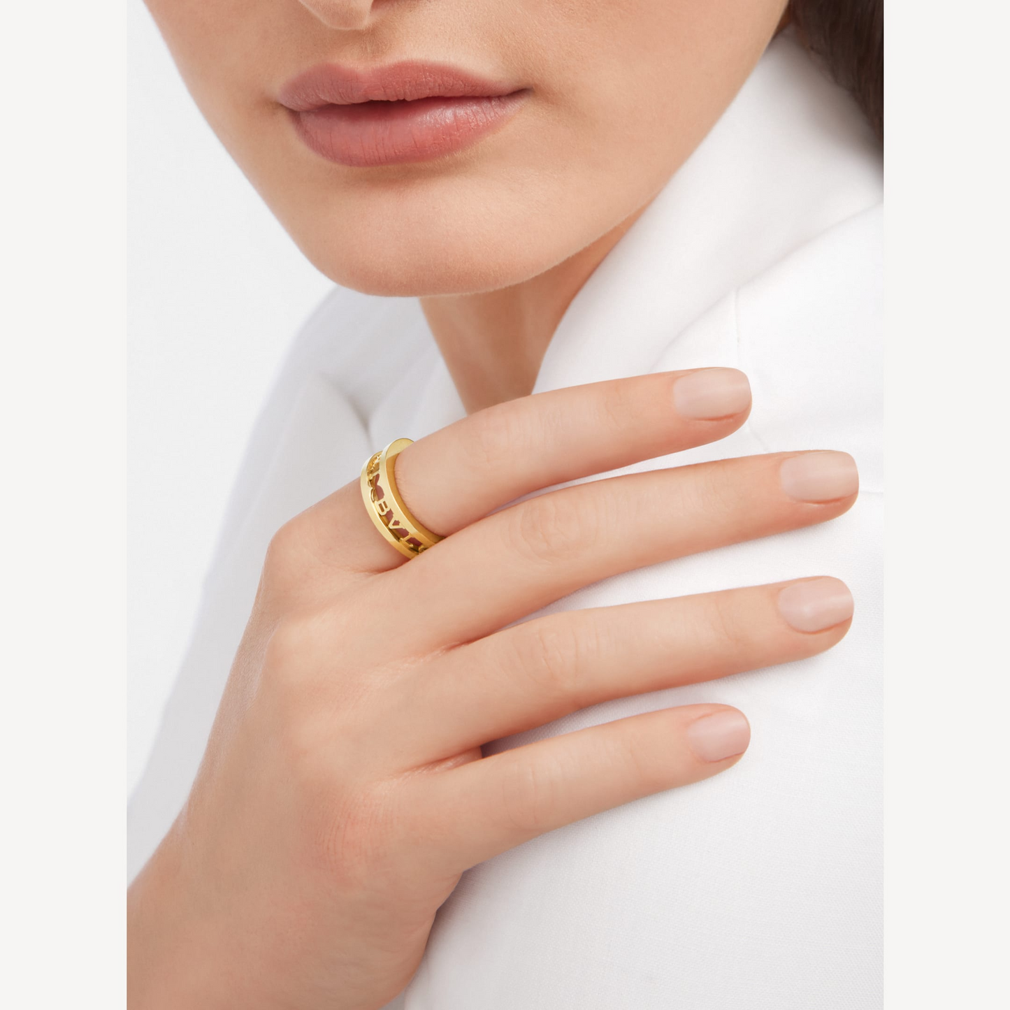 [Love's Uplift]ZERO 1 ONE-BAND WITH OPENWORK LOGO SPIRAL RING